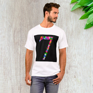Floral Number Seven Botanical Flower Design T-Shirt