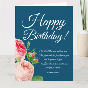 Floral Numbers 6:24-26 Birthday  Card