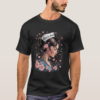 Floral Nurse Art Costume,Healing Love,Healing Hear T-Shirt