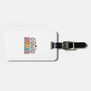 Floral Nurse Bubble Letter Vintage Style Shirt Des Luggage Tag