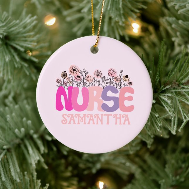 Floral Nurse Ceramic Tree Decoration (Tree)