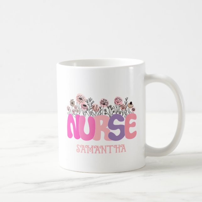 Floral Nurse Coffee Mug (Right)