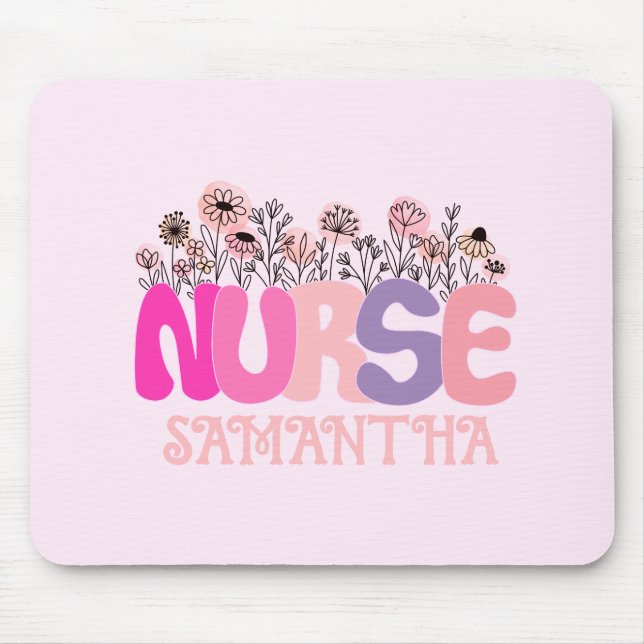 Floral Nurse Mouse Mat (Front)