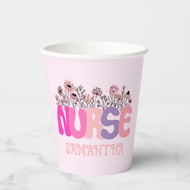 Floral Nurse Paper Cups (Front)