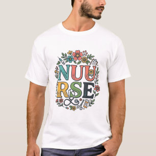 Floral Nurse Shirt Design Vintage Medical Art_1