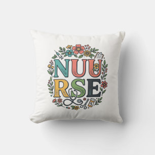 Floral Nurse Shirt Design Vintage Medical Art_1 Cushion