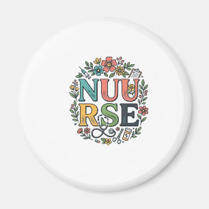 Floral Nurse Shirt Design Vintage Medical Art_1 Magnet