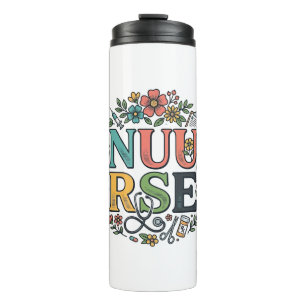 Floral Nurse Shirt Design Vintage Medical Art_1 Thermal Tumbler