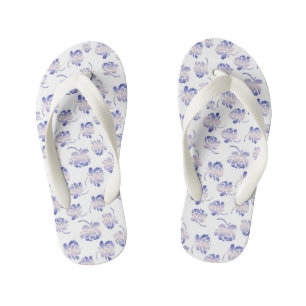floral nursery pattern. kid's flip flops