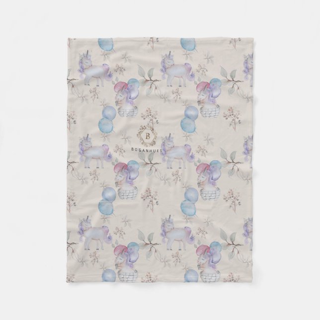 Floral Nursery print baby blanket (Front)