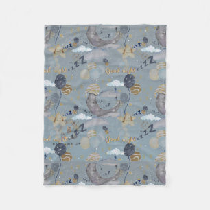Floral Nursery Print Fleece Baby Blanket