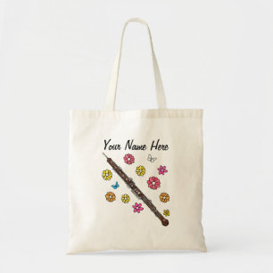 Floral Oboe Oboist Woodwind Musician Custom Tote Bag