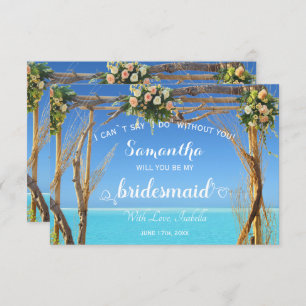 Floral Ocean Summer Beach Wedding Arch Bridesmaid Invitation