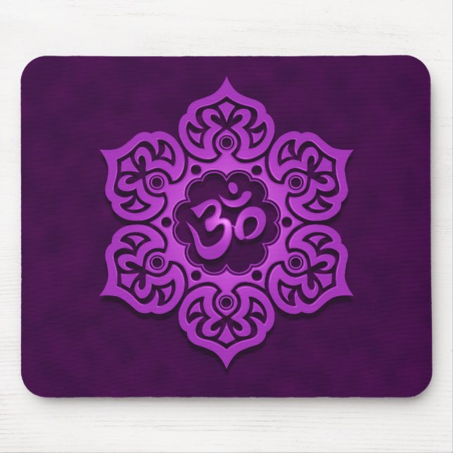 Floral Ohm Design (purple) Mouse Mat (Front)