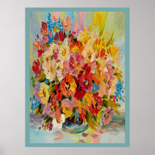 Floral Oil Painting Poster