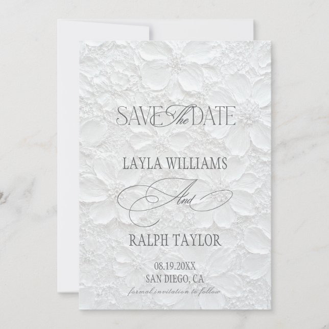 Floral Old Money Wedding Save The Date (Front)
