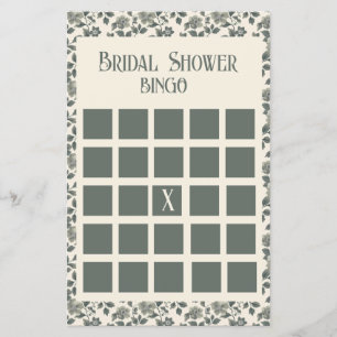 Floral Olive Blossoms In Green and Cream Flyer