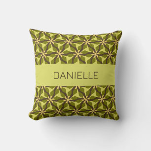 floral olive green pattern cushion
