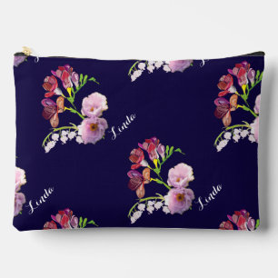 Floral on Blue  Accessory Pouch