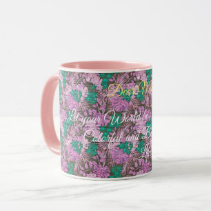 Floral on Wood Popular Customise Text Mug