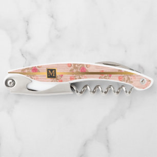 Floral on Wood Popular Gift Corkscrew