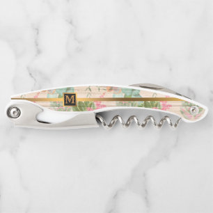 Floral on Wood Popular Gift Corkscrew
