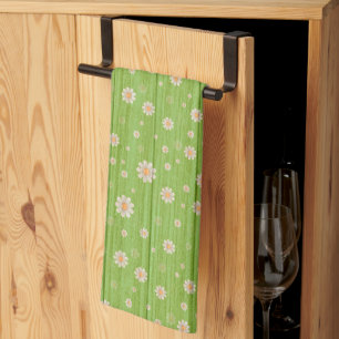 Floral on Wood Popular Gift Tea Towel
