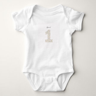 Floral One First Birthday Invite Baby Bodysuit