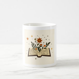 Floral Open Book Aesthetic Mug