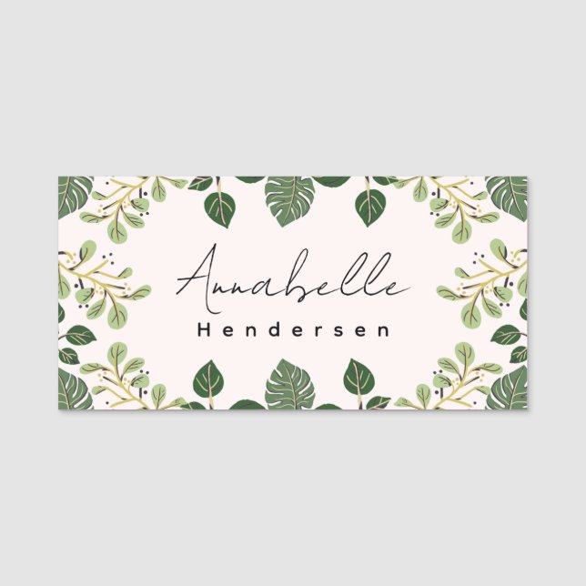 Floral Opulence The Elegante Name Tag (Front)