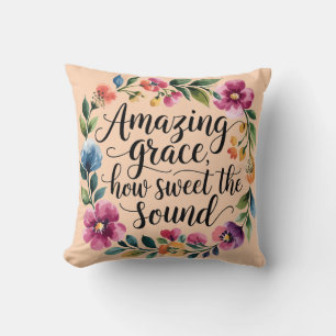 Floral Orange Amazing Grace Cushion