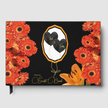 Floral Orange and Black Wedding