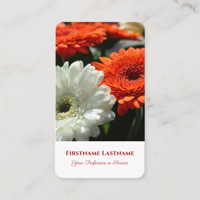 Floral orange blossom macro florist flower experts business card (Front)