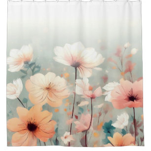 Floral Orange Flowers Design 312 Shower Curtain