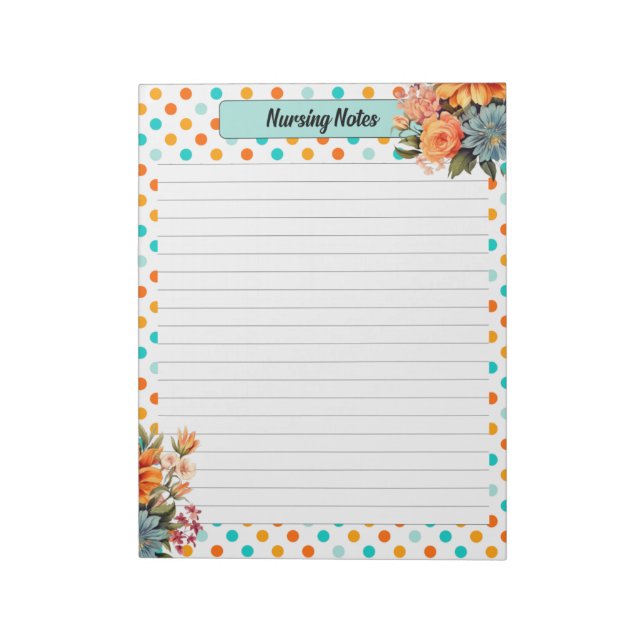 Floral Orange n Blue Polka Dots _ Nursing Notes (Rotated)