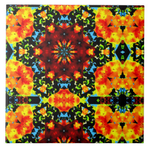 Floral Orange Tile