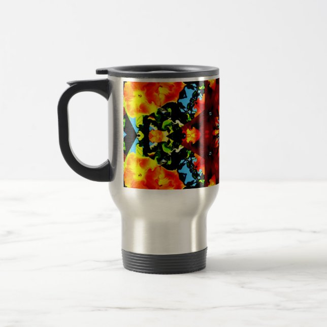 Floral Orange Travel Mug (Left)