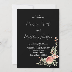 Floral Orange Wedding Invitations