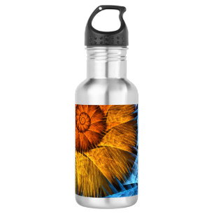 Floral Orange Yellow Blue Abstract Art 532 Ml Water Bottle