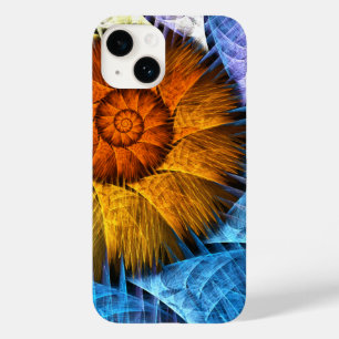 Floral Orange Yellow Blue Abstract Art Case-Mate iPhone 14 Case