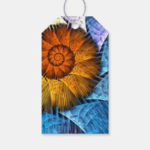 Floral Orange Yellow Blue Abstract Art