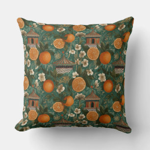 Floral Oranges Decorative Throw Pillow