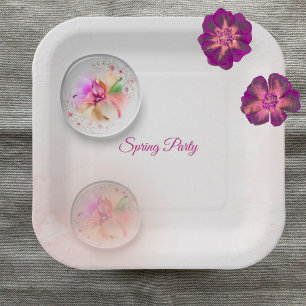 Floral orb paper plates 