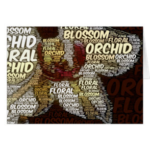 Floral Orchid Blossom Word Cloud Inside Template