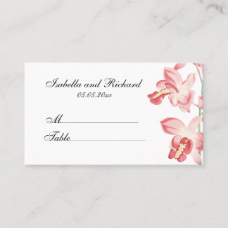 Floral orchid modern wedding seating place cards