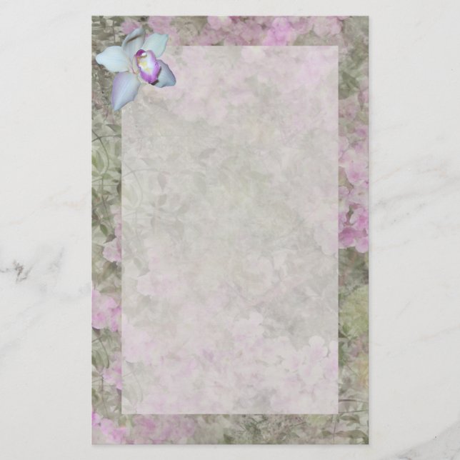 Floral Orchid Stationery (Front)