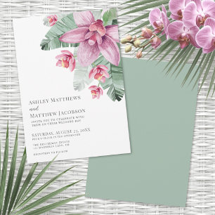 Floral Orchid Tropical Wedding Invitation