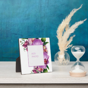 Floral Orchids Add Photo  Plaque