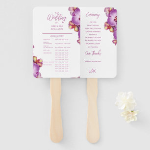 Floral Orchids Wedding Program Set of Fans