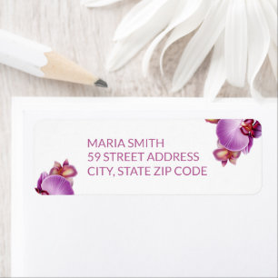 Floral Orchids Wedding Return Address Label